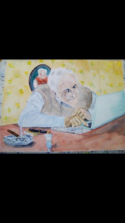 alte skyper aquarel aris